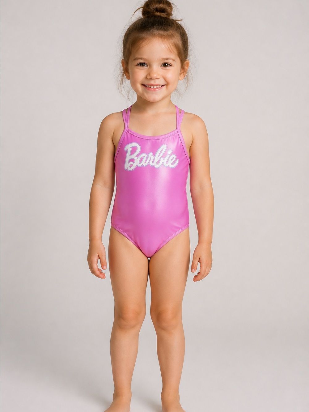 PacSun Girls Barbie Pink One-Piece Swimsuit